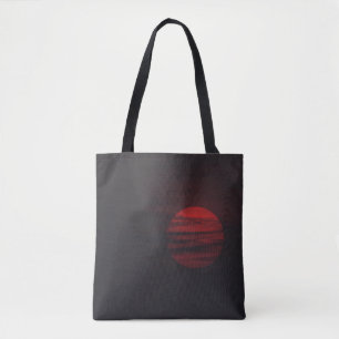 RED FULL MOON VIEW TOTE BAG
