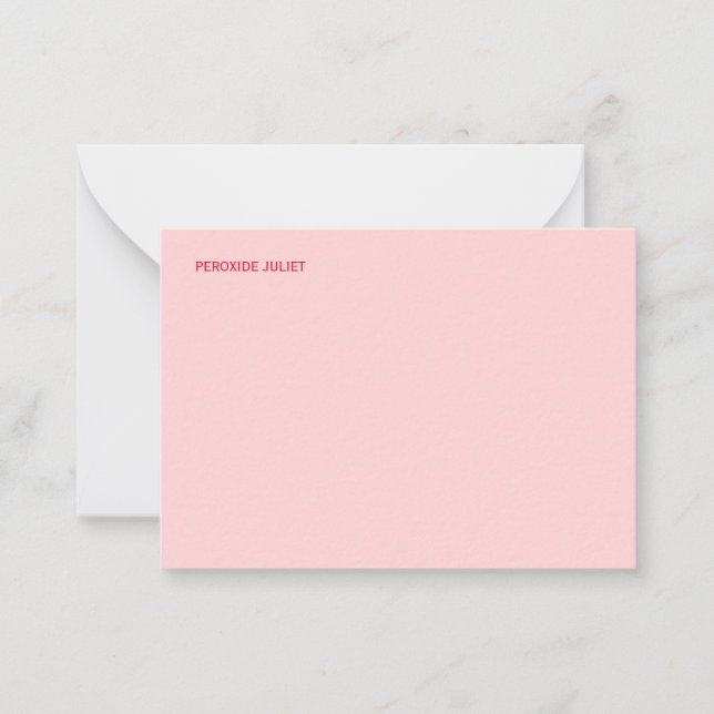 Red Full Name Blush Pink Card (Front)