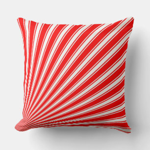 Red Funky Sun Rays Background Cushion