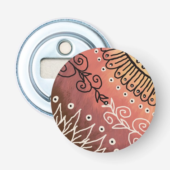 Red Funny Art Pattern Bottle Opener (Front)