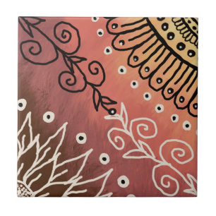 Red Funny Art Pattern Ceramic Tile