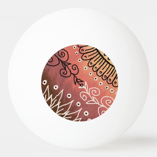 Red Funny Art Pattern Ping Pong Ball (Front)