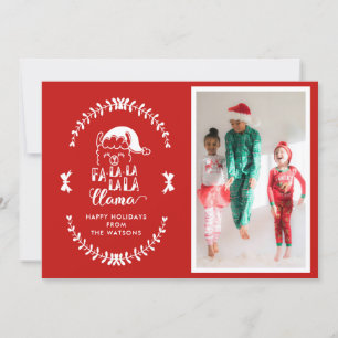 Red Funny Llama Christmas Saying Photo Holiday