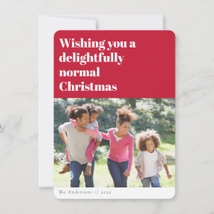 Red Funny Photo Holiday Christmas Card