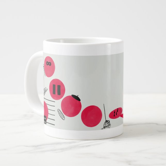 Red, funny refractions on a cup (Front Left)