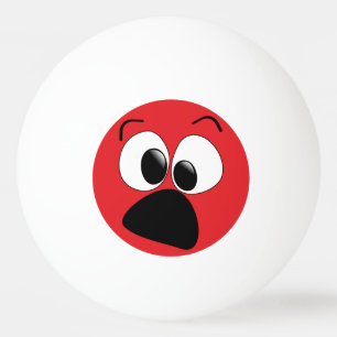 Red Funny Silly Face Ping Pong Ball