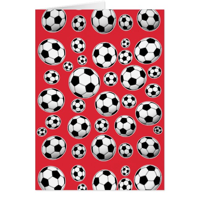 Red Funny Soccer Ball Pattern (Front)