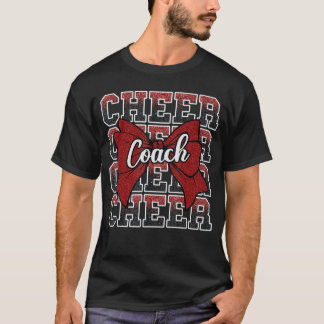 Red Funny Sport Loud Proud Cheer Coach Dad Fathers T-Shirt