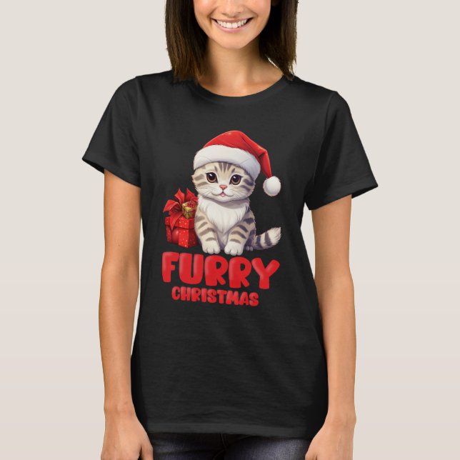 Red Furry Christmas T-Shirt (Front)