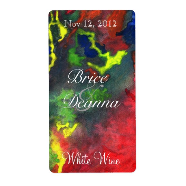 Red Fusion 2 Wedding Wine Label (Front)