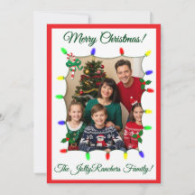 Red/G Christmas Card with Lights and photographs