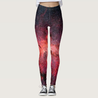 red galaxy leggings