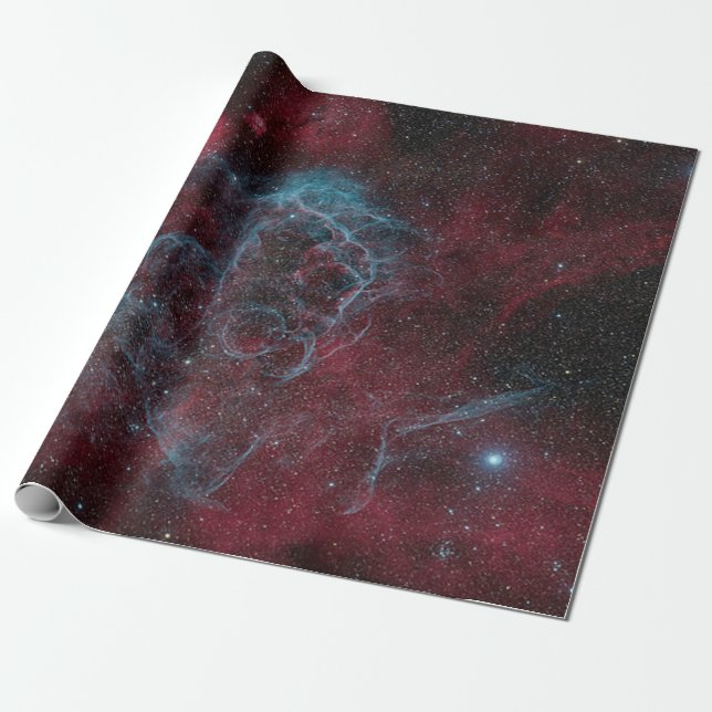 Red Galaxy Wrapping Paper (Unrolled)