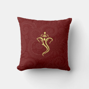 Red Ganesha Pillow