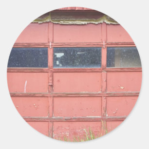 Red Garage Door Classic Round Sticker