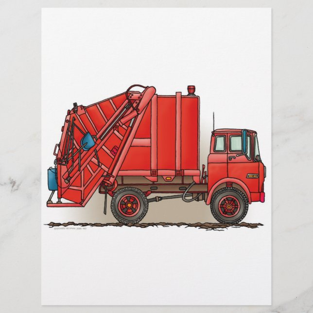 Red Garbage Truck Flyer (Front)