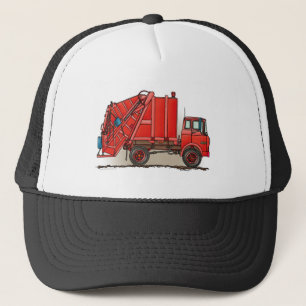 Red Garbage Truck Trucker Hat