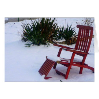 Red Garden Chair / Roter Liegestuhl im Schnee