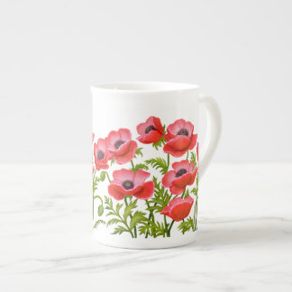 Red Garden Poppy Flowers Mug