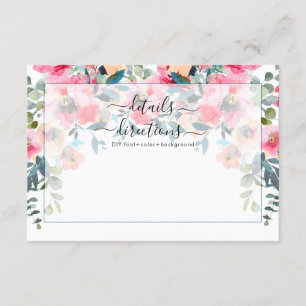 Red Garden Roses Watercolor Flowers Details Invitation