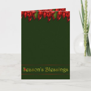 Red Garland Blessings Card