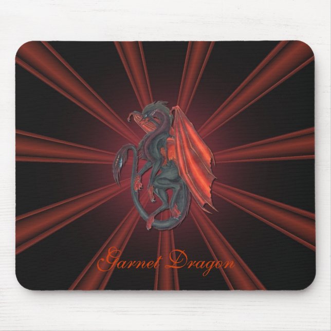 Red Garnet Dragon Mouse Pad (Front)