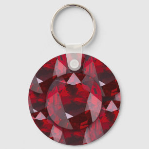 RED GARNET GEMS JANUARY BIRTHSTONE KEY RING