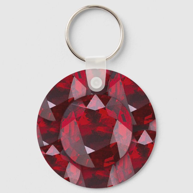 RED GARNET GEMS JANUARY BIRTHSTONE KEY RING (Front)