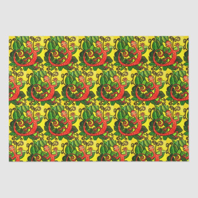 Red Gecko Tissue Paper (Front)