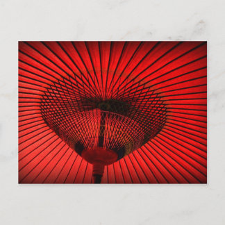 Red Geisha Parasol Postcard