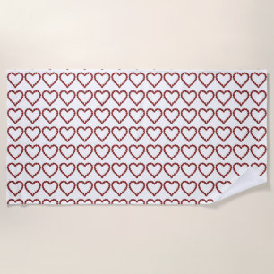 Red Gemstone Art, Ruby heart Gemstone Beach Towel