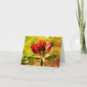 Red Gentian Floral Art Note Card