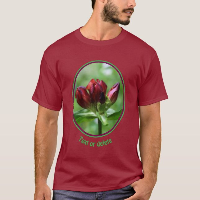 Red Gentian Flower In Bloom Personalized T-Shirt (Front)