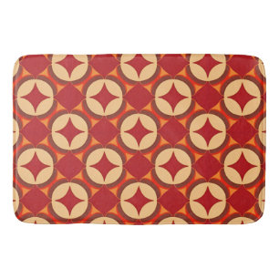 Red Geometric Abstract Design Bath Mat