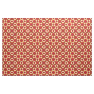Red Geometric Abstract Design Fabric