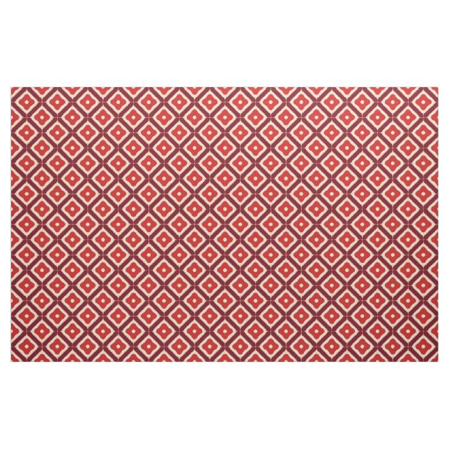 Red Geometric Abstract Design Fabric (Fat Quarter)