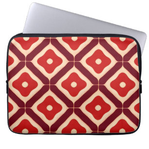 Red Geometric Abstract Design Laptop Sleeve