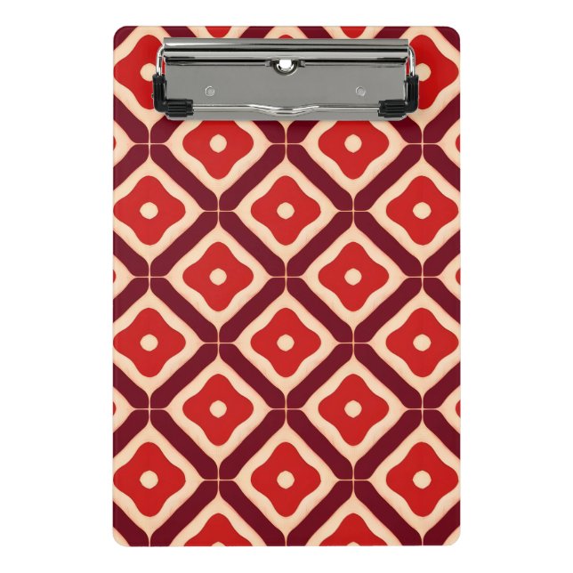 Red Geometric Abstract Design Mini Clipboard (Front)
