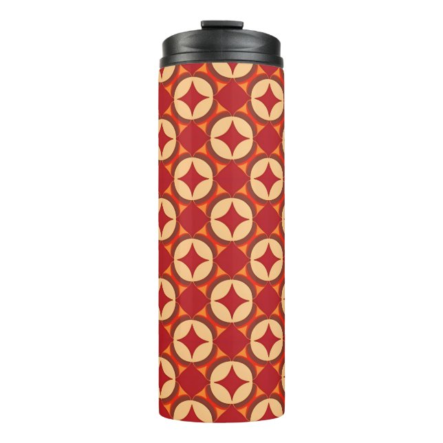 Red Geometric Abstract Design Thermal Tumbler (Front)