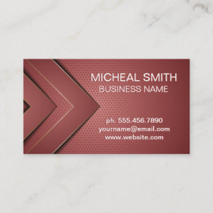 Red Geometric Arrows Business Card