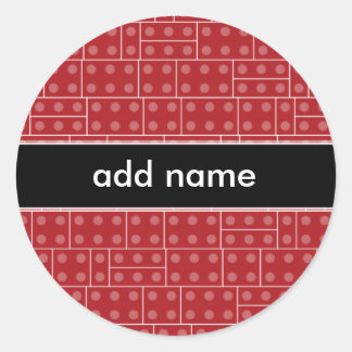 Red Geometric Building Block Pattern Classic Round Sticker