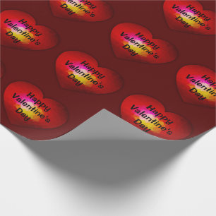 Red geometric burning heart triangle mesh pattern wrapping paper