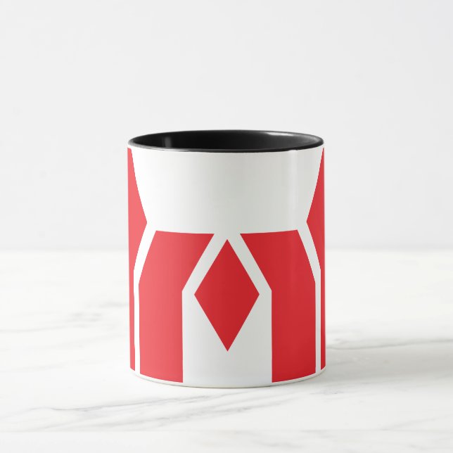 Red Geometric Crown Letter M Mug (Center)