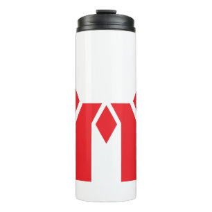 Red Geometric Crown Letter M Thermal Tumbler