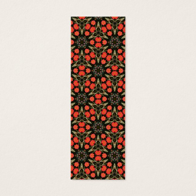 Red Geometric Floral Bookmark (Front)