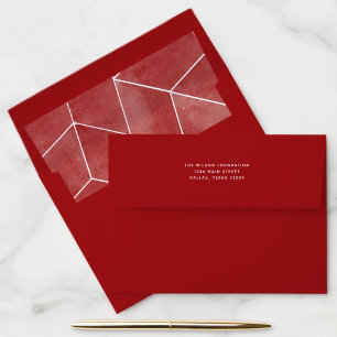 Red Geometric Gala Return Address Envelope