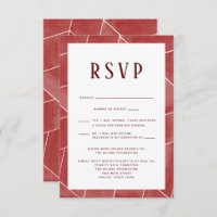 Red Geometric Gala RSVP Card