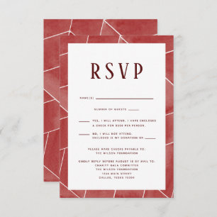 Red Geometric Gala RSVP Card