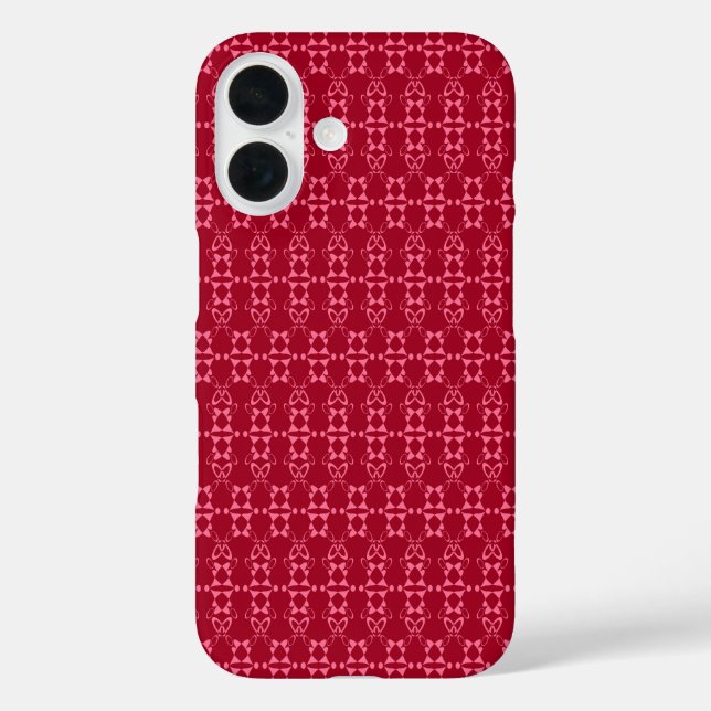 Red geometric ornament pattern retro Case-Mate iPhone case (Back)