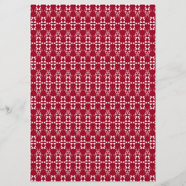 Red geometric ornament pattern retro flyer (Front)